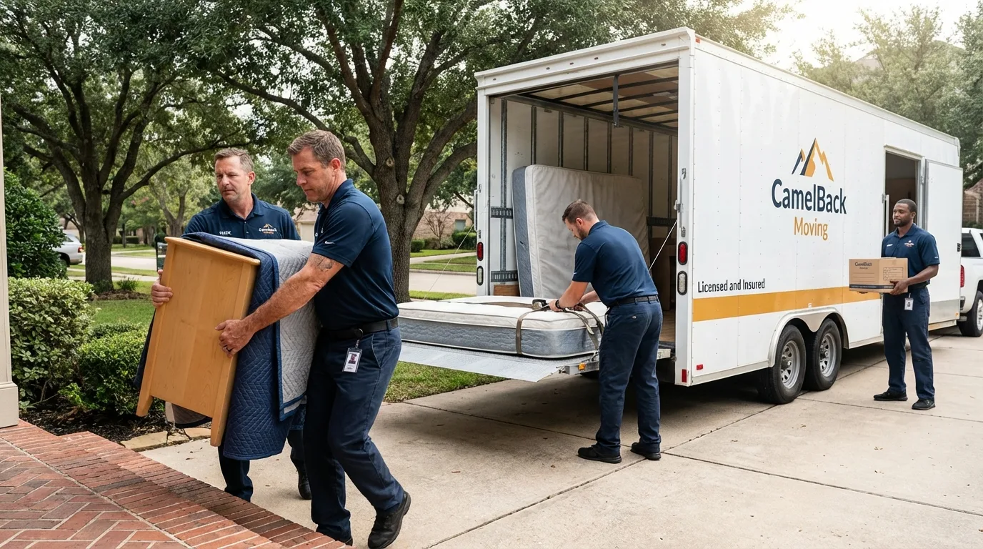 Crew loading residential truck for cross-state move from Colrain, MA